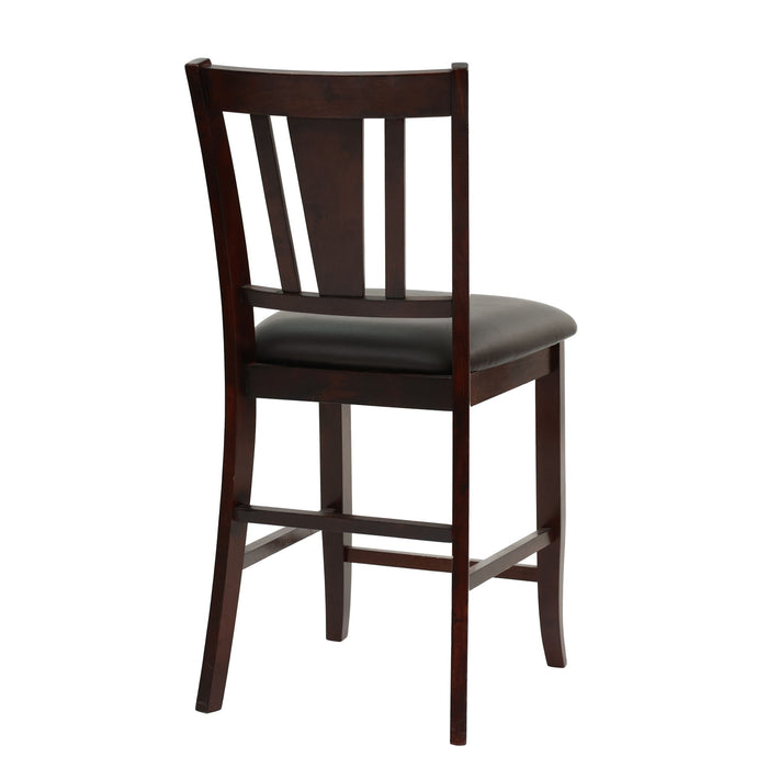 7 Piece Counter Height Dining Set With Butterfly Leaf Table And Chairs - Brown / Espresso