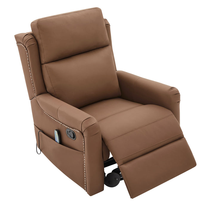 Manual Recliner Swivel Rocking Chair With 8 Point Massage And Heating