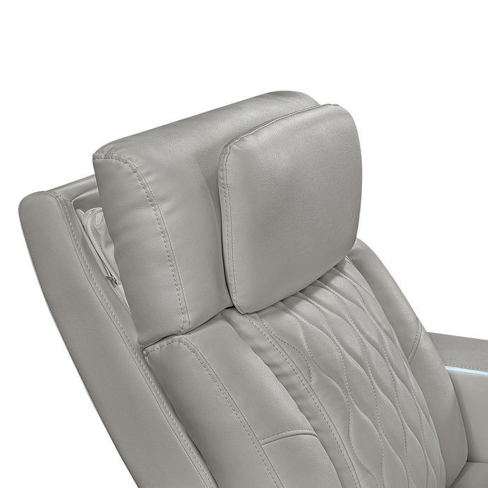 Electra - 3 Piece Power Reclining Sofa, Loveseat And Recliner Set With Power Headrests, Massage And LED Lighting