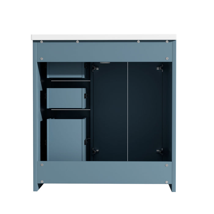 Bathroom Vanity With Sink, Storage Cabinet, Freestanding Set With 3 Drawers & Soft Closing Doors