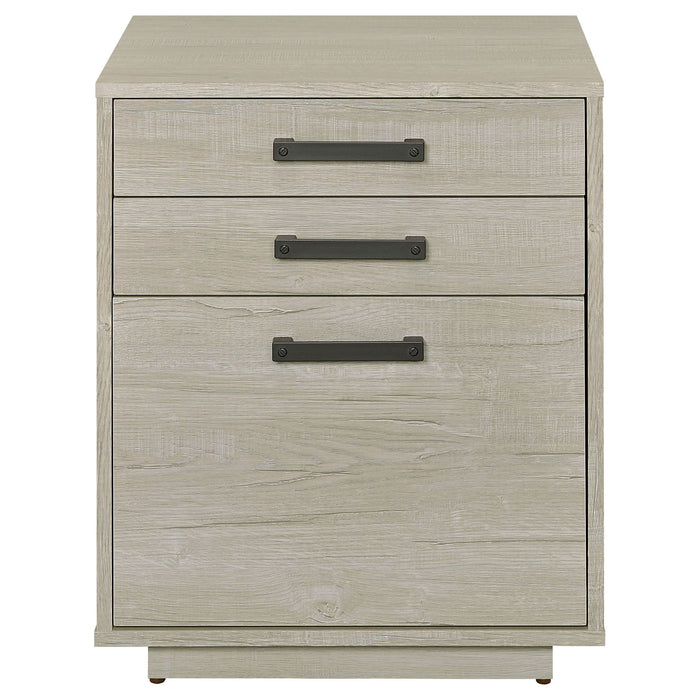 Loomis - 3 Drawer Home Office File Cabinet - White / Gray