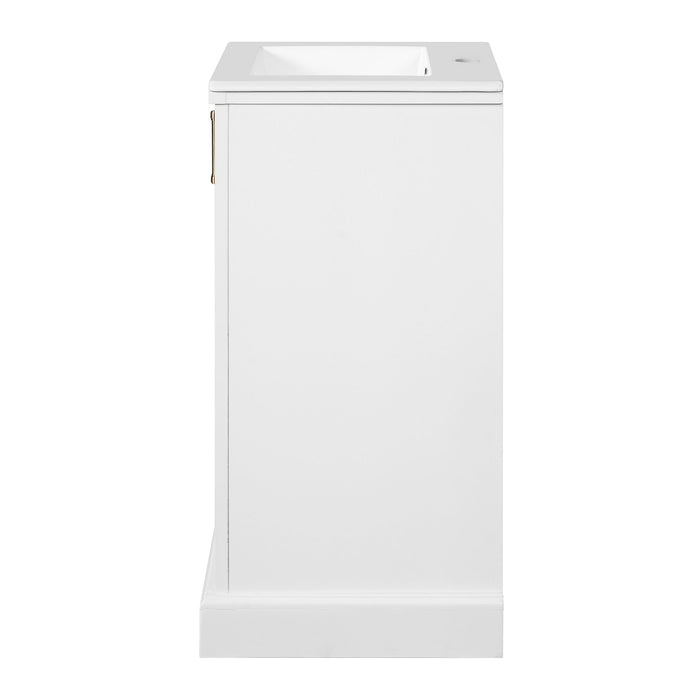 Bathroom Vanity With Sink, Soft Close Door, Adjustable Shelf, Freestanding Single Unit - White