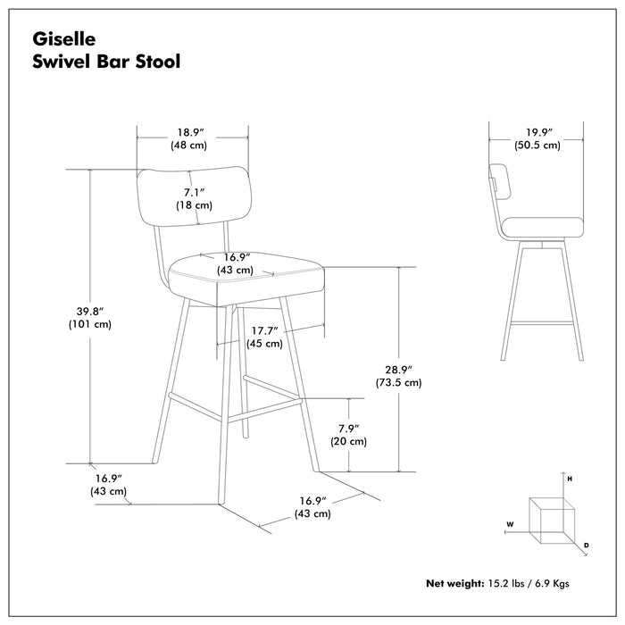 Giselle - Swivel Bar Stool (Set of 2)