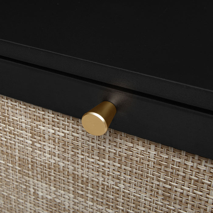 Modern Rattan 3 Door Shoe Rack Cabinet For Entryway