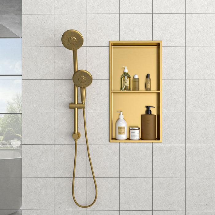 Modern Stainless Steel Shower Niche Double Shelf For Bathroom