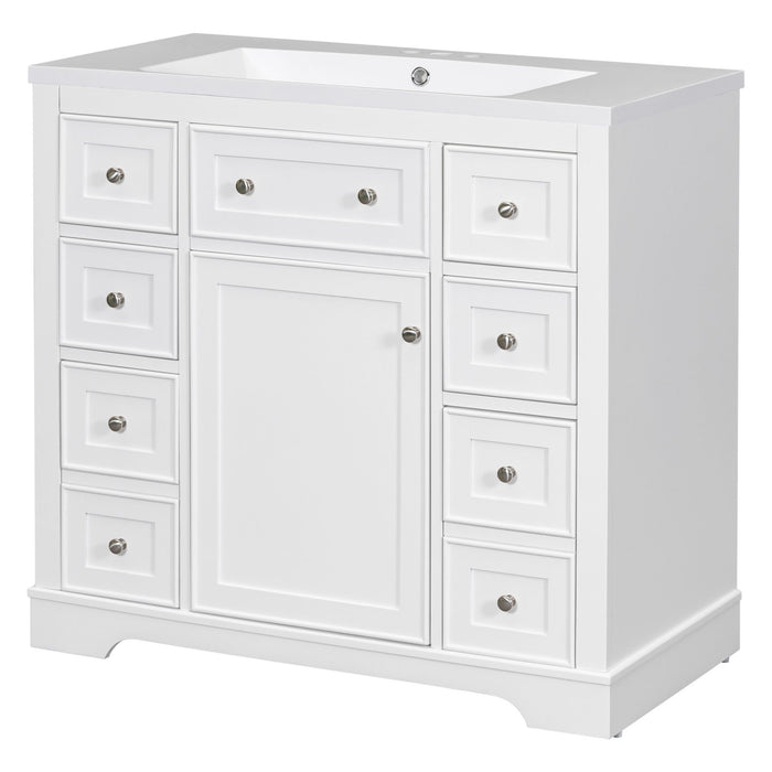 Modern Bathroom Vanity With Sink Combo, 6 Drawers And 1 Cabinet