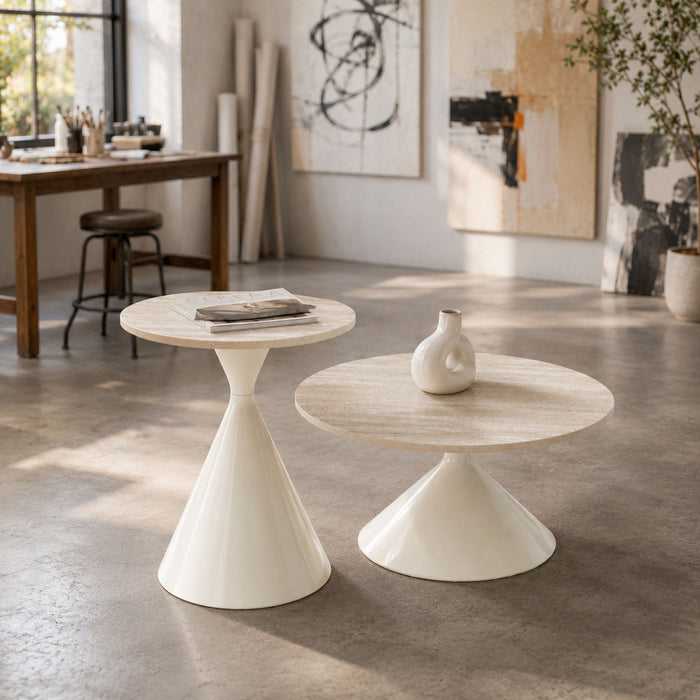 2 Piece Coffee Round Table Set
