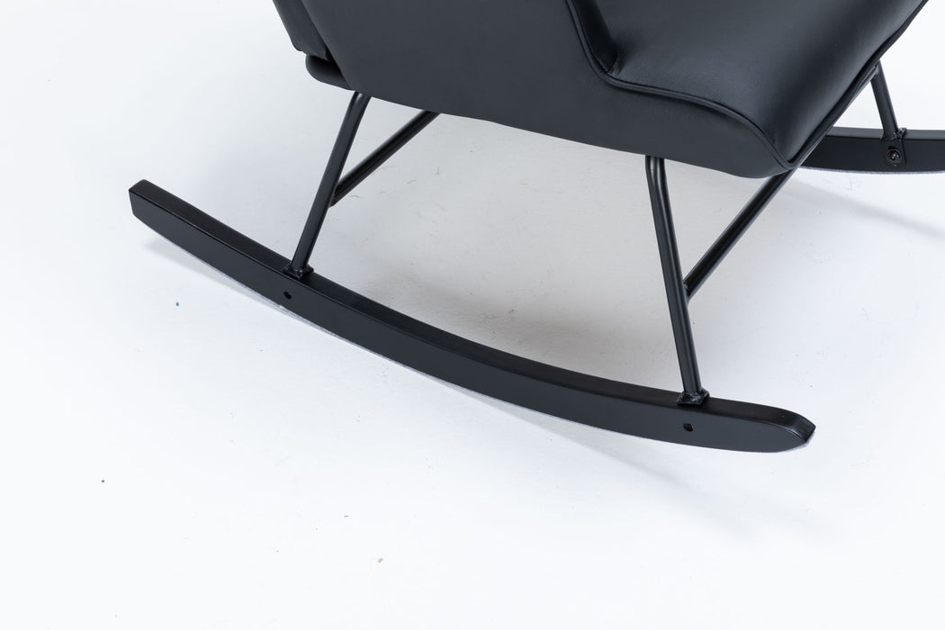 Rocking Accent Chair With Lumbar Pillow And Ottoman