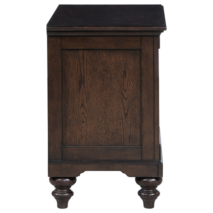 Berwick - 1 Drawer Nightstand With Open Cubby - Dark Oak