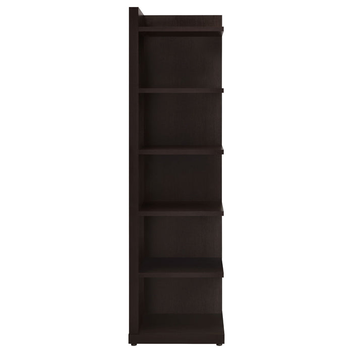 6 Tier Corner Bookcase - Cappuccino