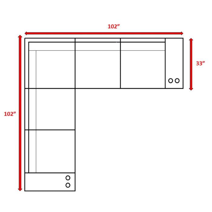 Wide Outdoor Wicker Patio Sectional With Cushions & Reversible Design - Gray