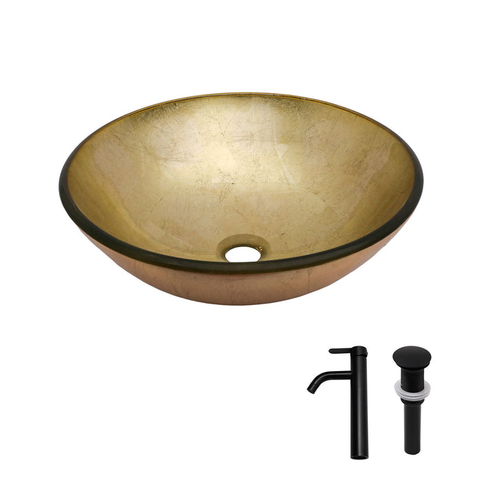 Vessel Sink With Faucet And Pop-Up Drain