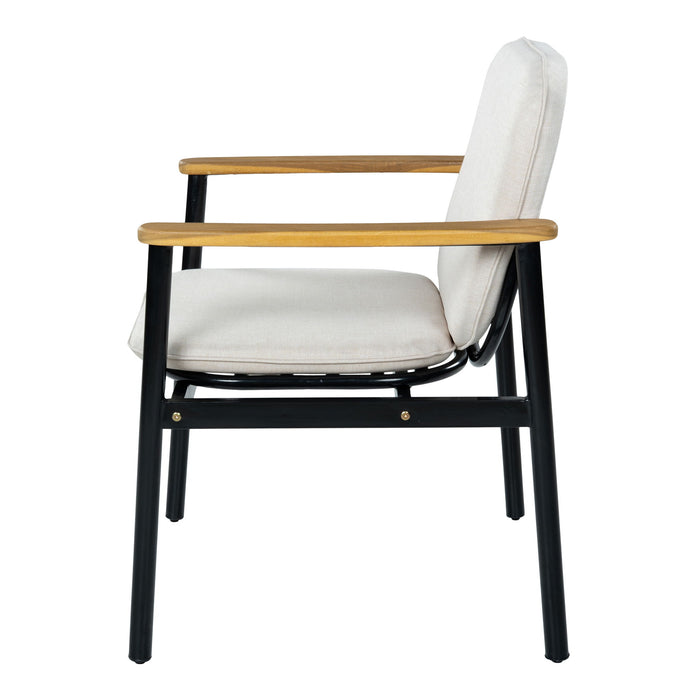 Outdoor Dining Chair - Beige / Black / Teak