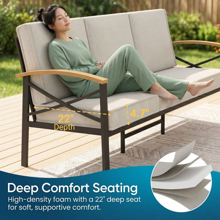 Outdoor Loveseat With Washable Cushions