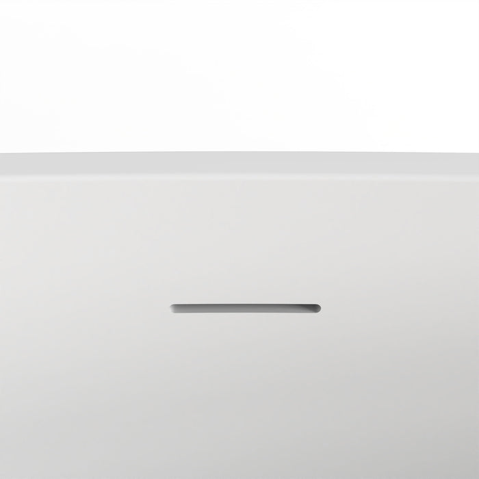 Solid Surface Soaking Freestanding Bathtub For Bathroom - Matte White