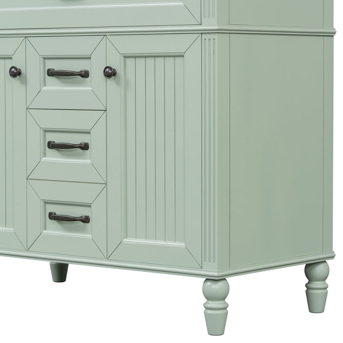 Bathroom Vanity With Sink, Flip-Out Top Drawer, Soft Close Doors, 2 Storage Drawers