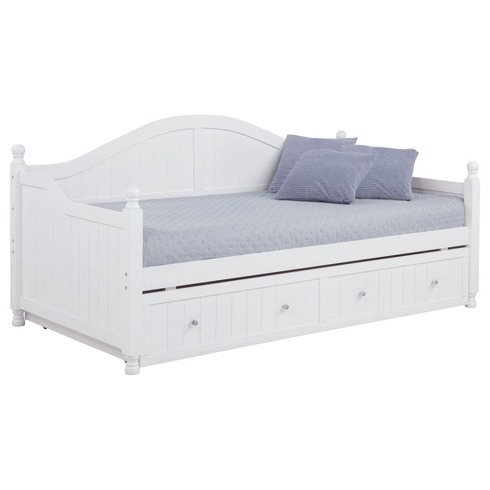 Twin Daybed With Trundle Storage Bed - White