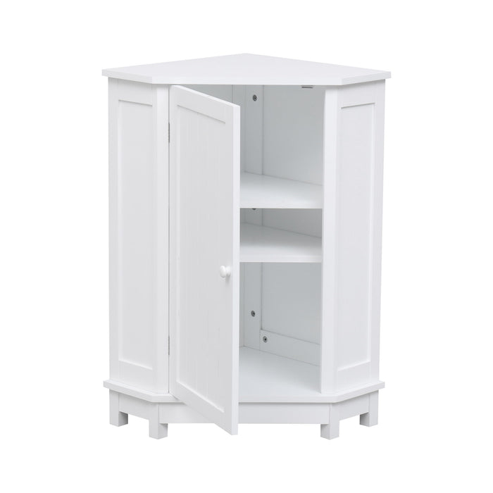 Bathroom Cabinet Triangle Corner Storage Cabinet With Adjustable Shelf Modern Style