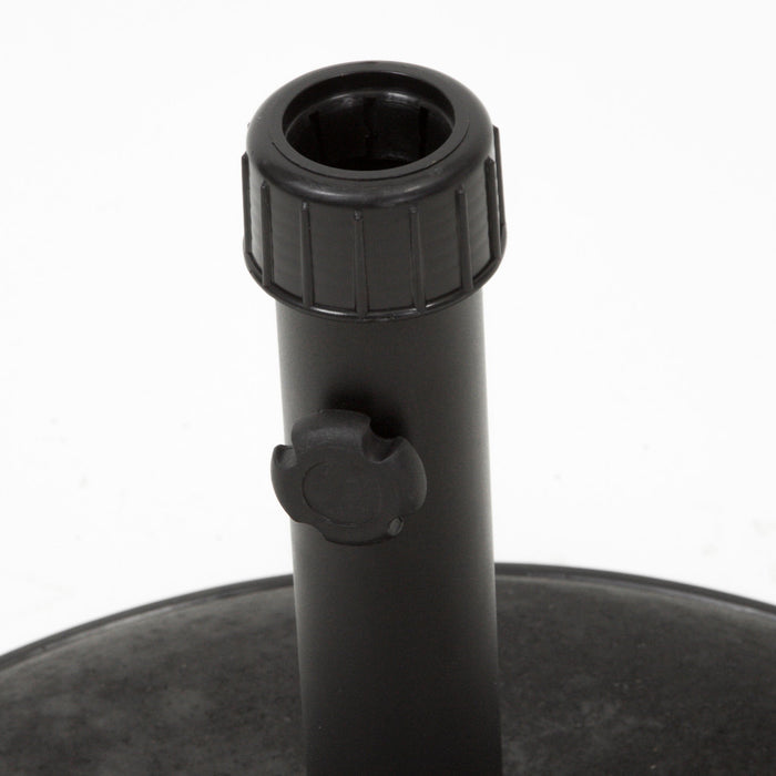 Stylish Concrete Umbrella Base With Iron Support Pole - Black
