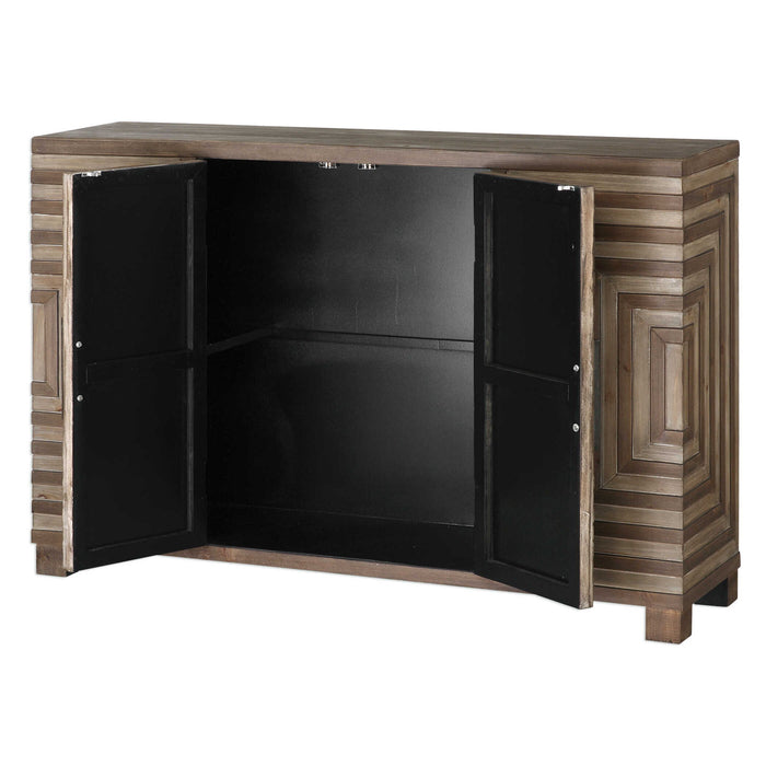 Layton - Geometric Console Cabinet - Light Brown