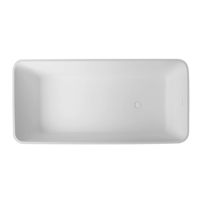Freestandingn And Solid Surface, Soaking Bathtub For Bathroom - Matte White