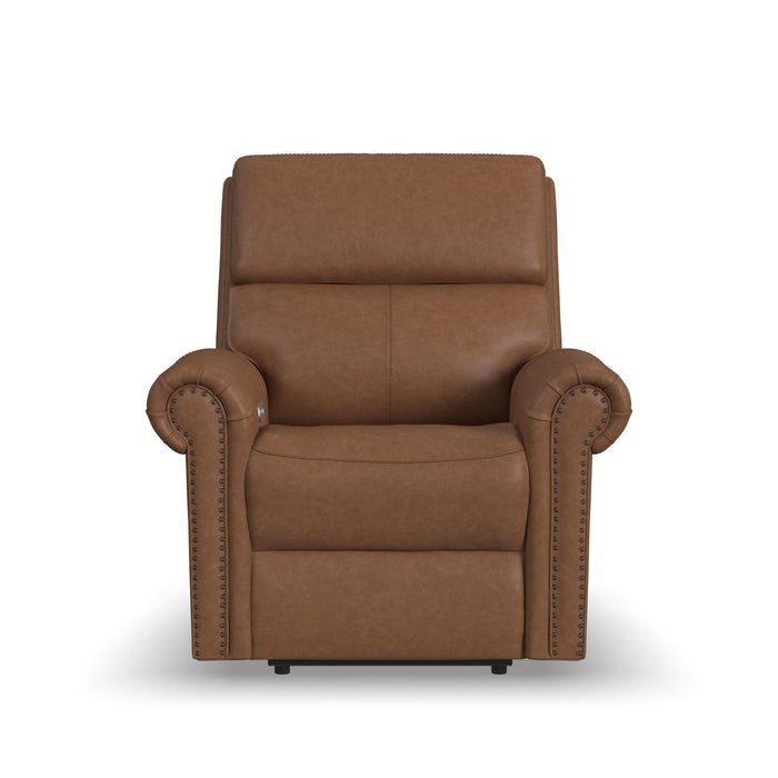 Bernard - Power Recliner With Power Headrest & Lumbar With Nailhed Trim