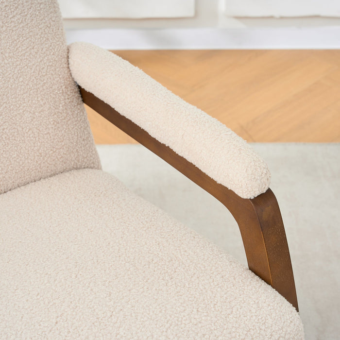 Curved Frame Rocking Accent Chair - Beige / Brown