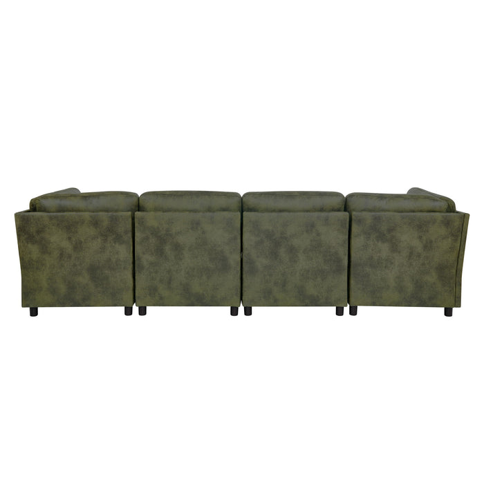 Upholstered Modular Sectional With Custom Configuration And Removable Cushions