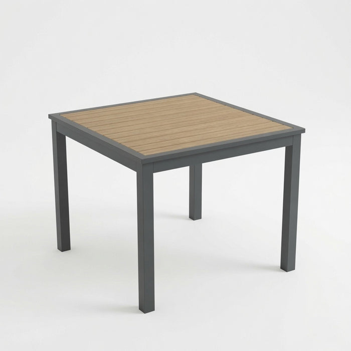 Outdoor Square Patio Slatted Dining Table - Gray