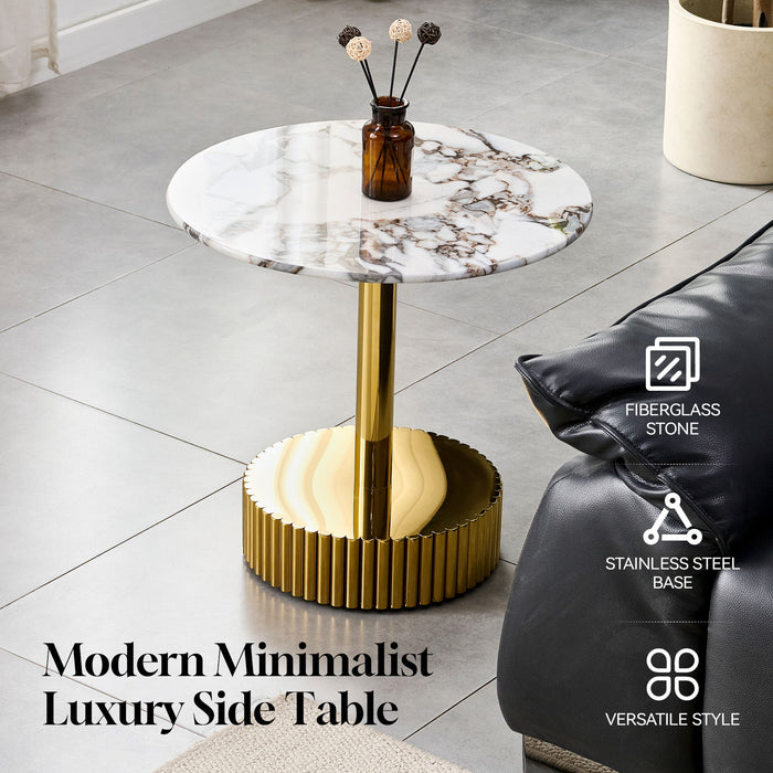 End Table For Living Rooms - Gold / White