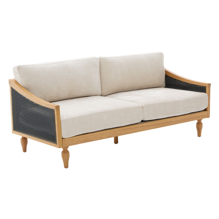 Loveseat Sofa With Armrests - Black