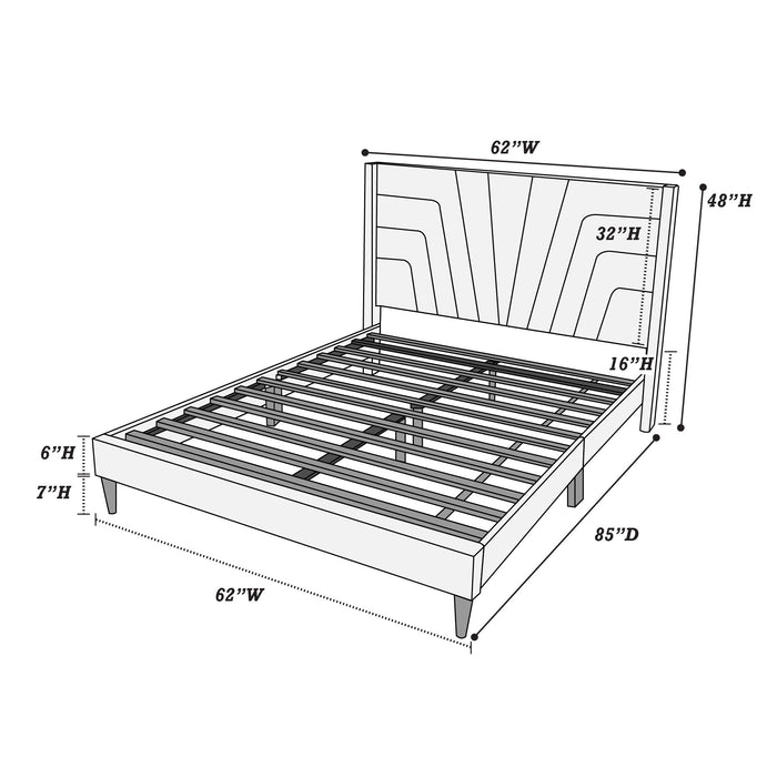 Eastern King Size Bed, Upholstered Platform Bedframe - Charcoal