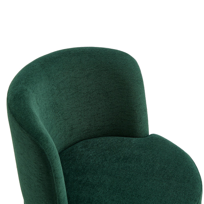 Round Swivel Accent Chair With Ergonomic Backrest For Living Room