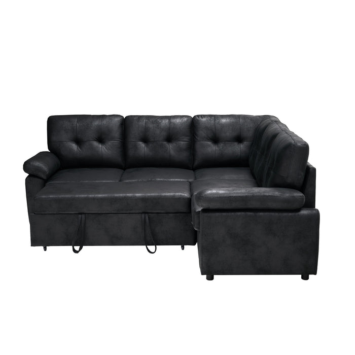 Convertible Sectional Sofa Bed With Pull Out Sleeper And Storage