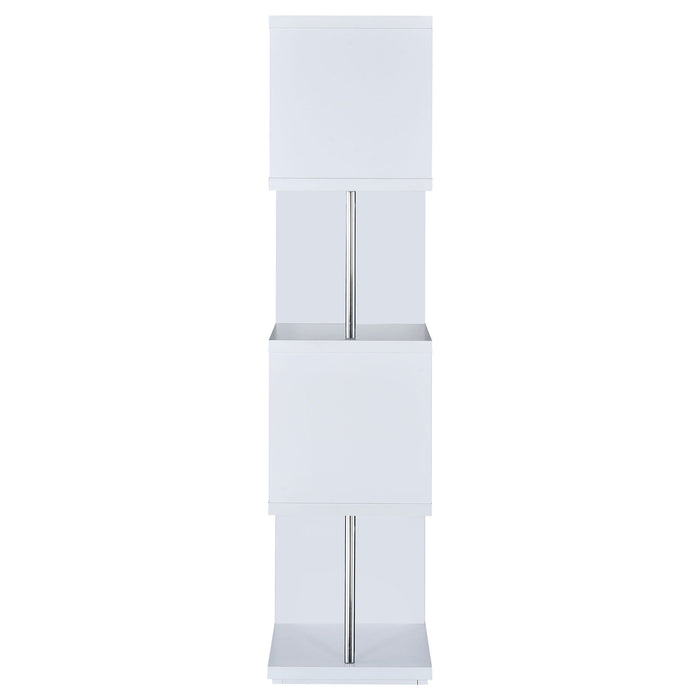 4 Tier Bookcase With Accents - White