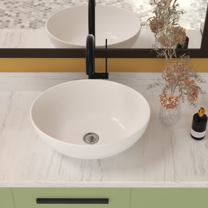 Oval Vessel Bathroom Sink - White