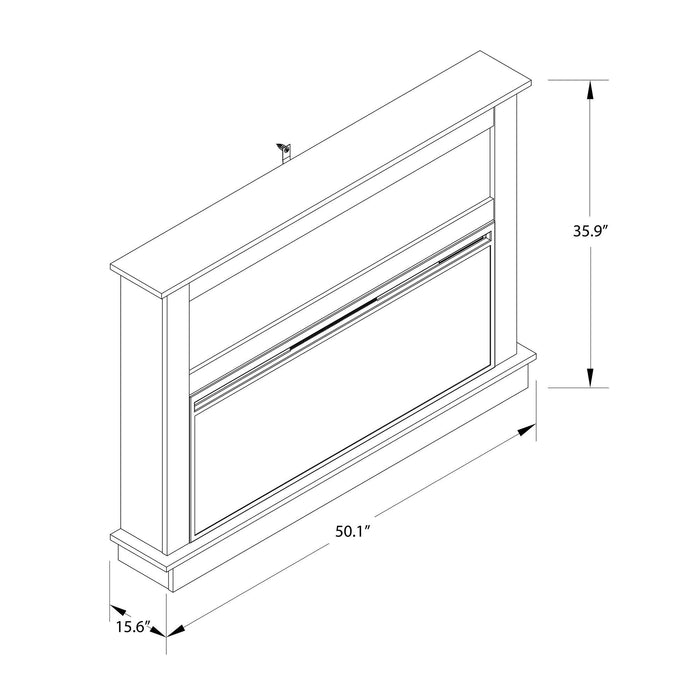 Ellsworth - Wide Electric Fireplace Insert With Mantel And Remote Control - White