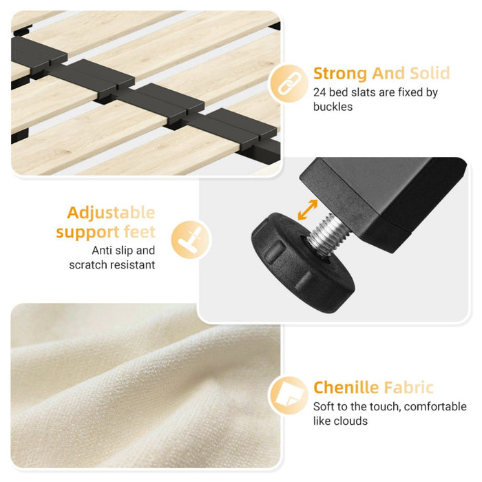 Tufted Headboard With Extra-Large Ultra-Soft Cloud Pillow Design