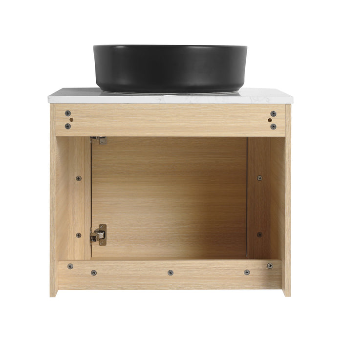 Mounted Bathroom Vanity With Art Sink & 2 Soft Close Doors