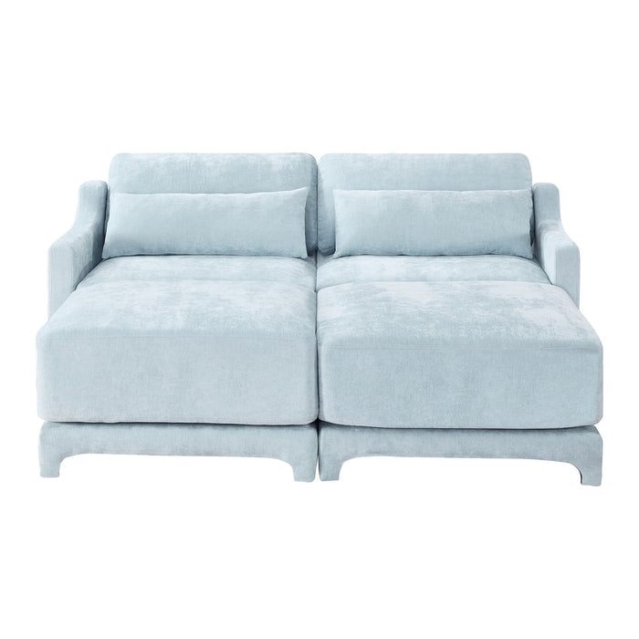Stylish Sofa With Ottoman And Lumbar Pillows, Ergonomic Design
