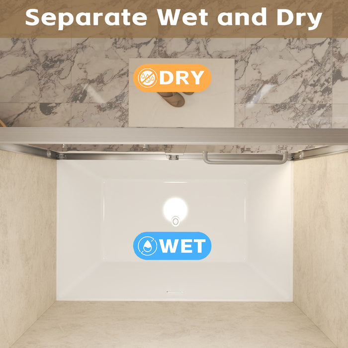 Double Sliding Shower Door With Explosion Proof Film