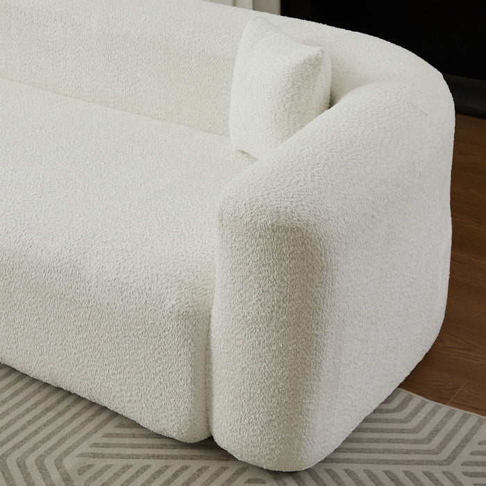 L - Shape Boneless Cloud Couch With 2 Throw Pillows For Living Room