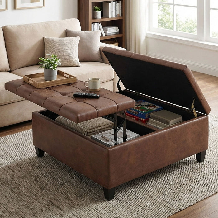 Harrison - Upholstered Coffee Table Storage Ottoman