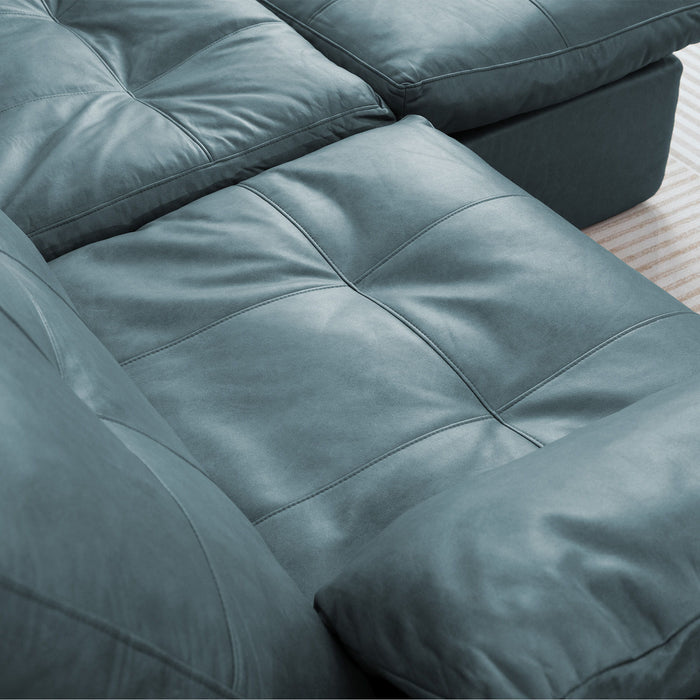L - Shaped Modular 2 Seater Sofa With Movable Ottoman And High Density Sponge Cushions For Living Room