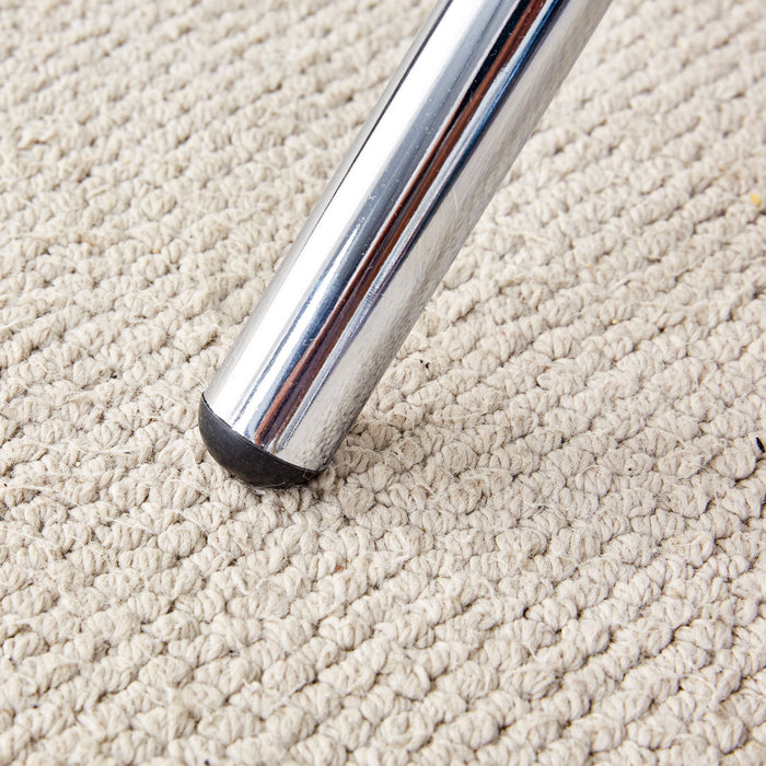 Modern Round Clear Glass Dining Table With Unique Metal Legs For 4 6 People - Silver