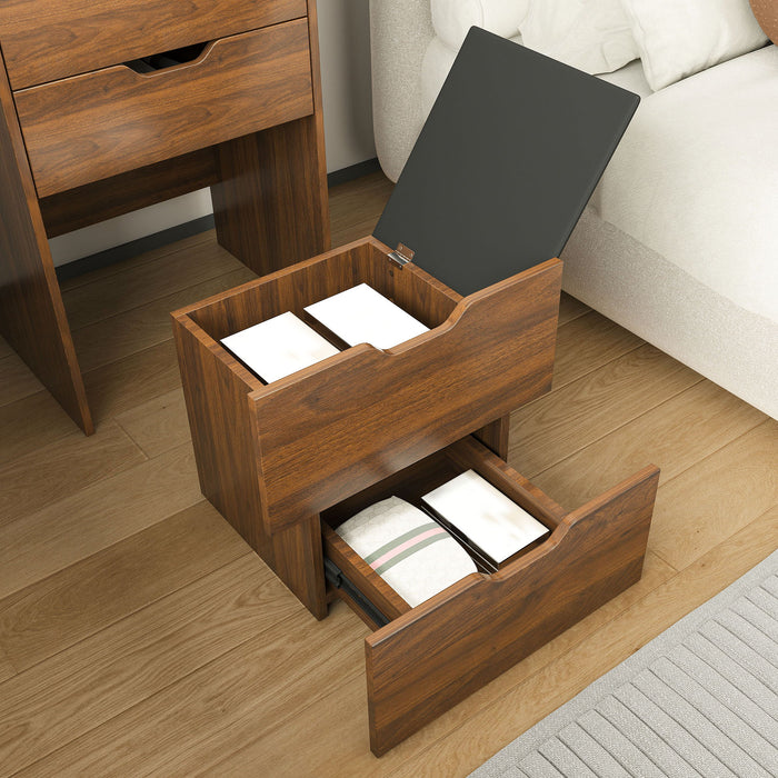 Vanity Desk With Lighted Mirror & Stool