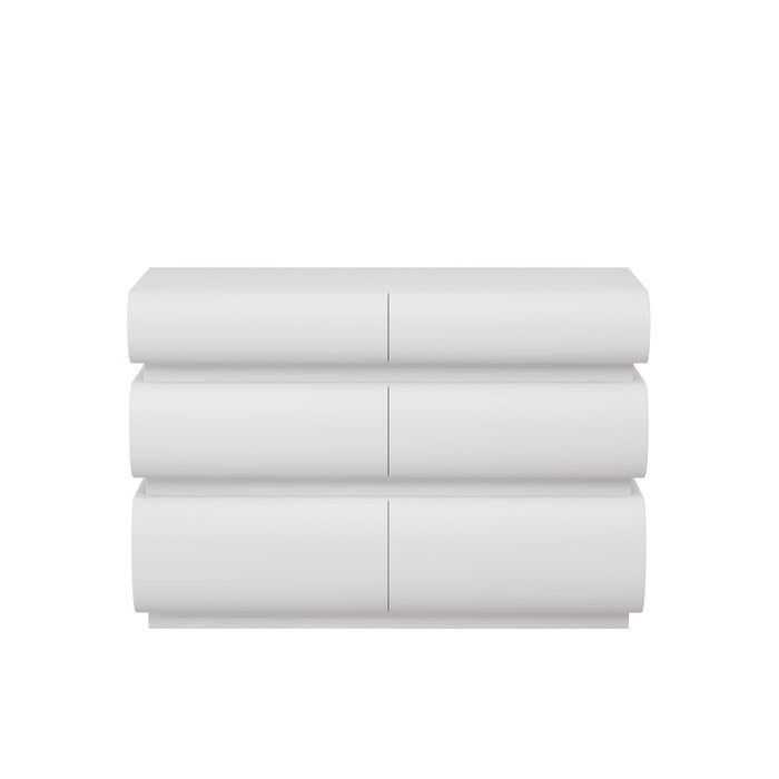 Minimalist Modern 6 Drawer Dresser, Handle Free Design With Wide Storage