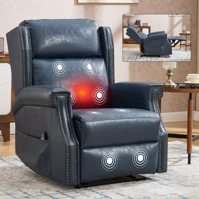 Manual Recliner Chair With Heavy Duty Motion Mechanism, 8 Vibrating Nodes And 3 Massage Modes For Living Room