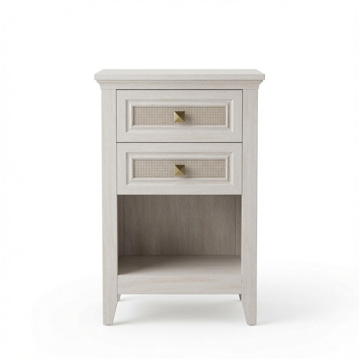 Nightstands With 2 Drawers, Bedside Tables For Small Spaces (Set of 2) - White