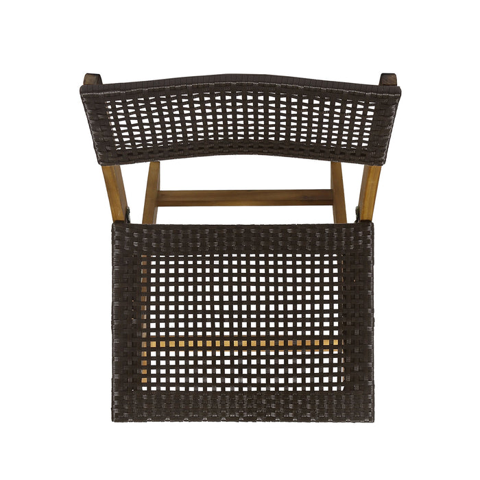 Bistro Foldable Chair With Wicker Backrest